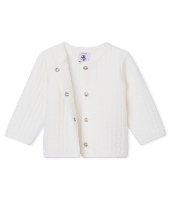 Cárdigan de tela túbica acolchada para bebé niña blanco MARSHMALLOW
