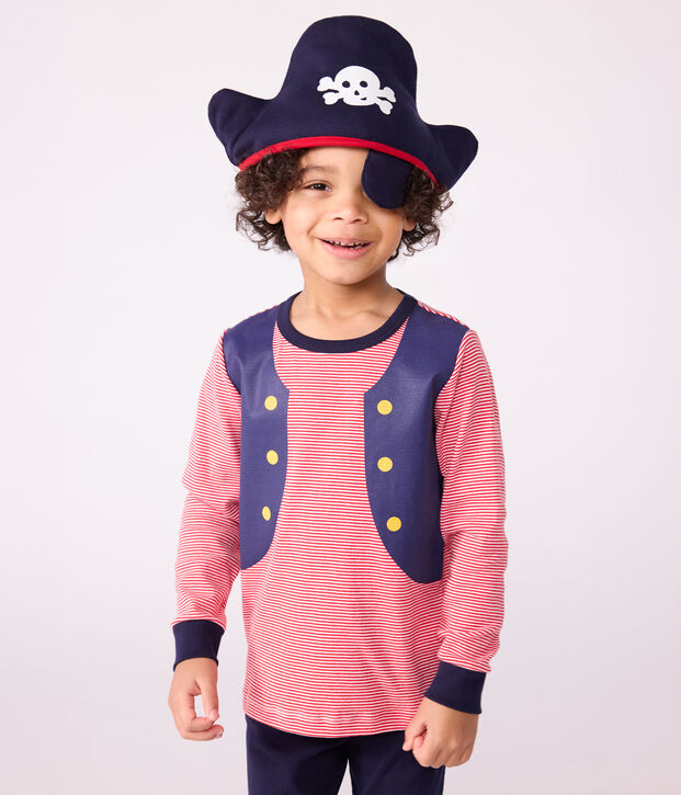 Pijama tipo disfraz infantil de algod&oacute;n de pirata azul/multicolor