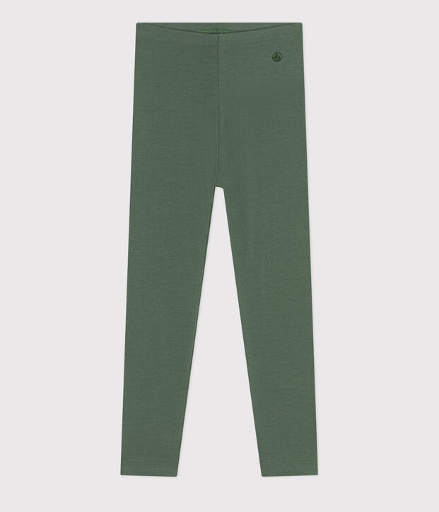 Leggings de punto y elastano para ni&ntilde;a verde