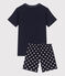 Pijama corto de algodón con estrellas para niño azul SMOKING/blanco MARSHMALLOW