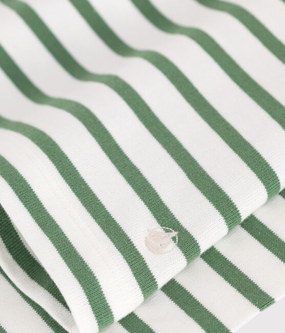 Marinera de algodón de manga larga para mujer verde MARSHMALLOW/ PALMERAIE