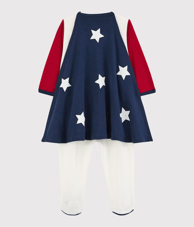 Pijama enterizo disfraz de s&uacute;per-beb&eacute; de algod&oacute;n rojo/blanco