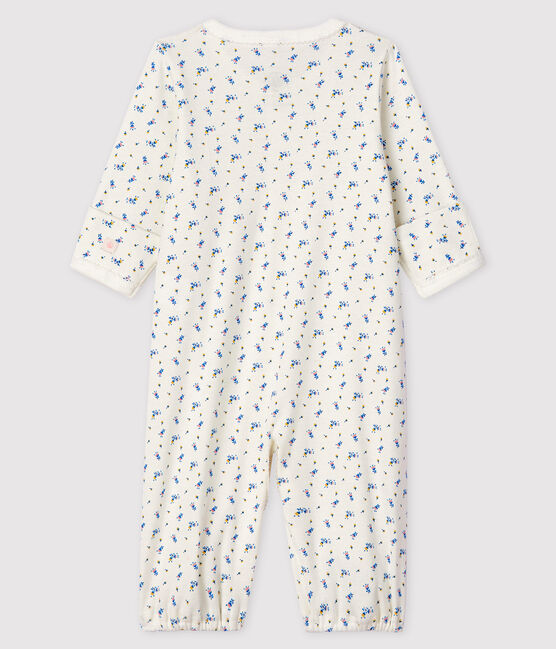 Mono saco con flores de bebé de algodón orgánico blanco MARSHMALLOW/blanco MULTICO