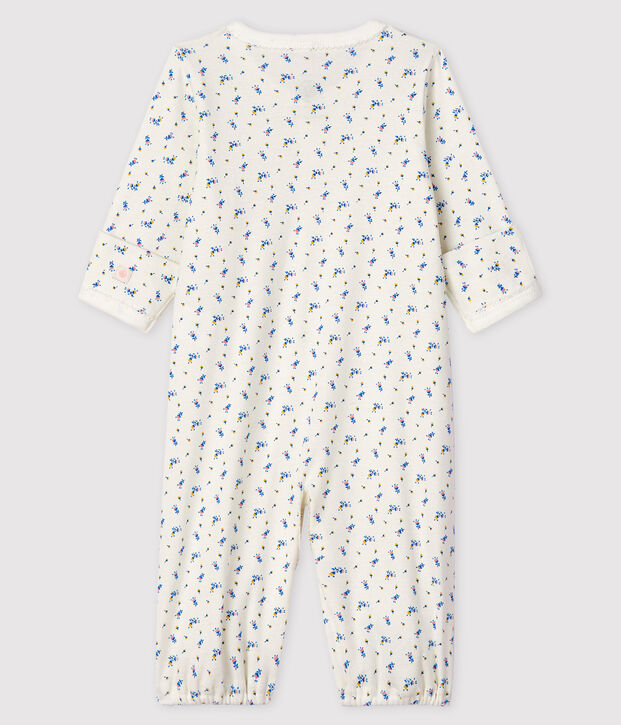 Mono saco de tejido acanalado con estampado de flores para beb&eacute; ni&ntilde;a blanco/multicolor
