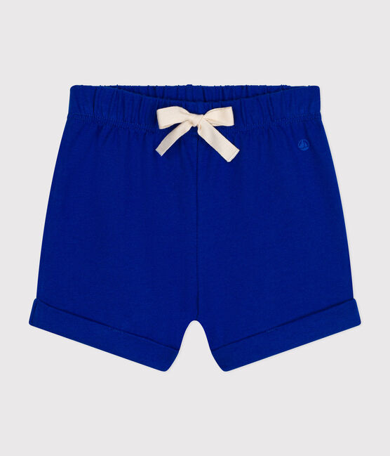 Pantalón corto de jersey ligero de bebé azul SURF