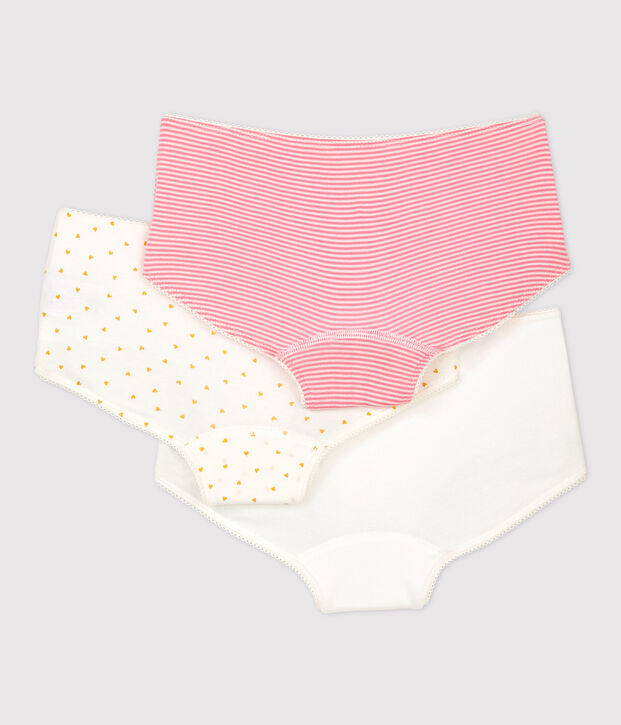 Juego de 3 braguitas con estampado de coraz&oacute;n de ni&ntilde;a de algod&oacute;n multicolor
