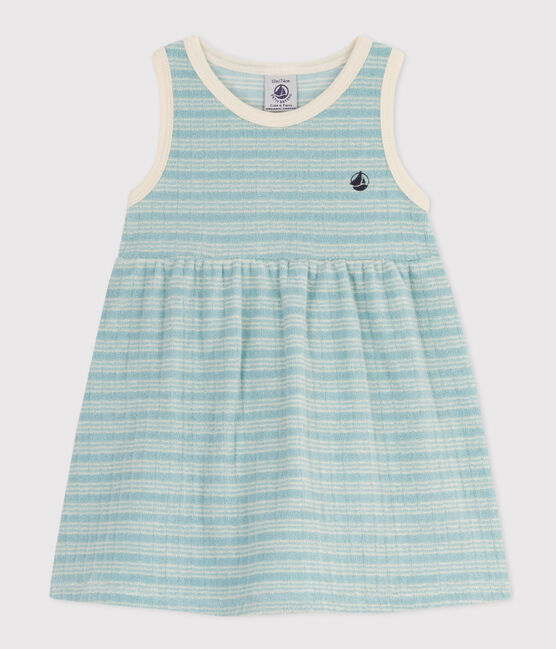 Vestido sin mangas de rizo a rayas para bebé MIMI/ AVALANCHE