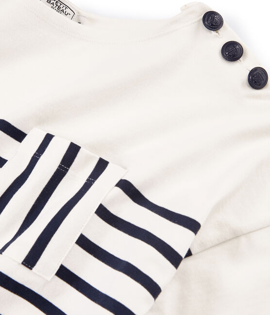 Jersey marinero manga corta para mujer blanco MARSHMALLOW/azul SMOKING