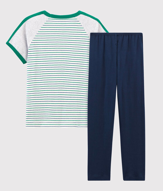 Pijama manga corta de punto para niño blanco MARSHMALLOW/blanco MULTICO