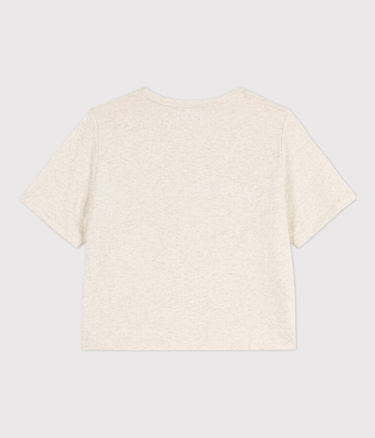 Camiseta LE BOXY de algod&oacute;n para mujer beige MONTELIMAR CHINE