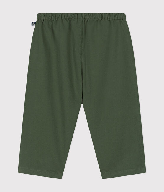Pantalón de algodón/lino de bebé verde CROCO
