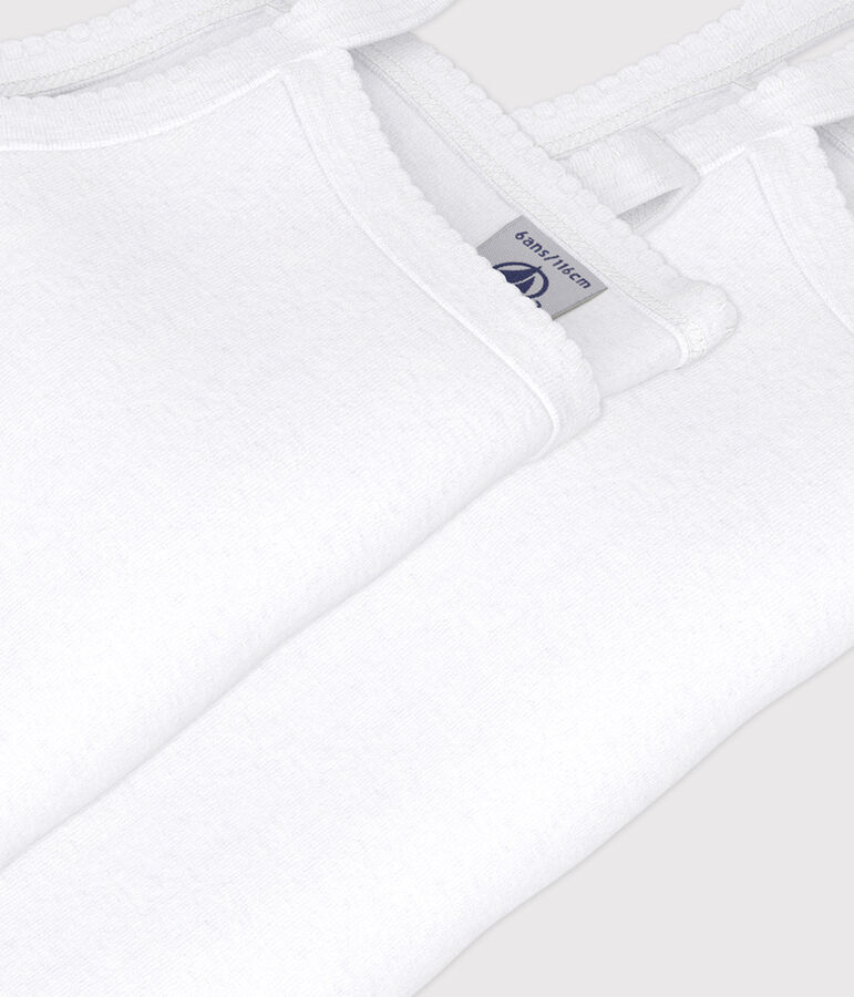 Lote de 2 camisetas de tirantes blancas de ni&ntilde;a variante 1