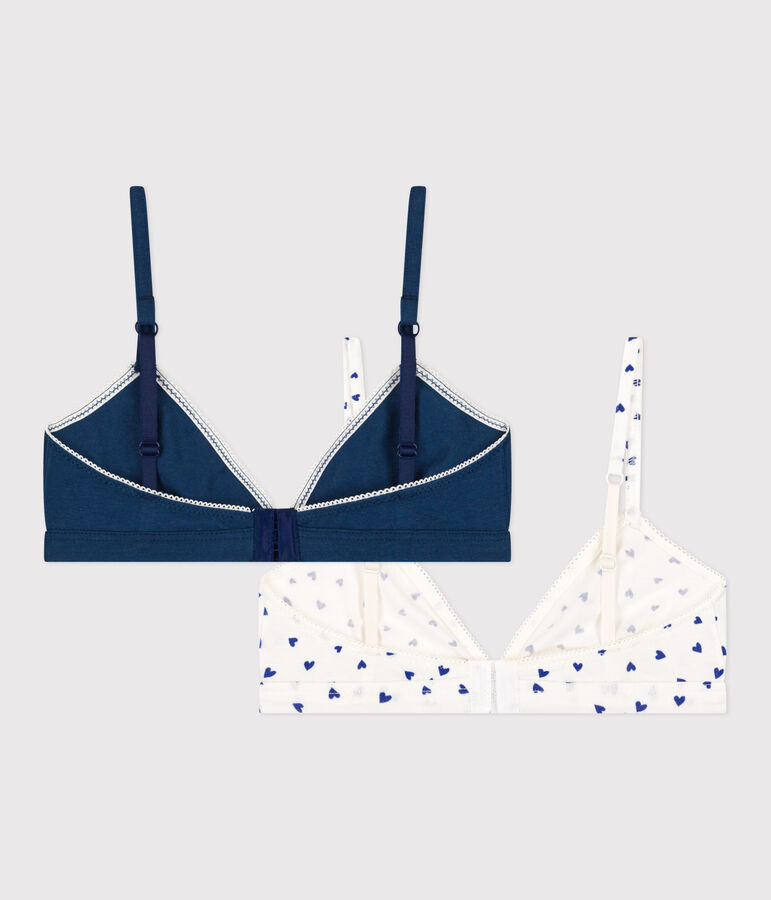 Juego de 2 sujetadores de algod&oacute;n y elastano con coraz&oacute;n para ni&ntilde;a multicolor