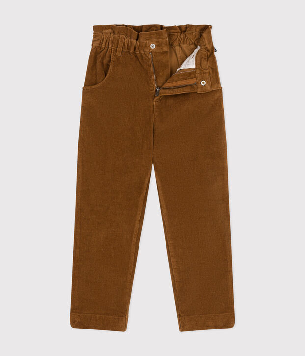 Pantal&oacute;n de terciopelo para ni&ntilde;a marron