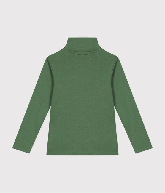 Camiseta de cuello alto de algodón para niño/a verde PALMERAIE