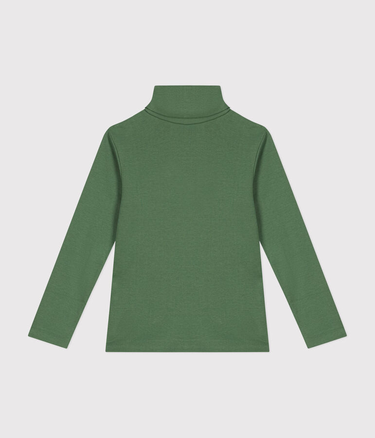 Camiseta de cuello alto de algod&oacute;n para ni&ntilde;o/a verde PALMERAIE