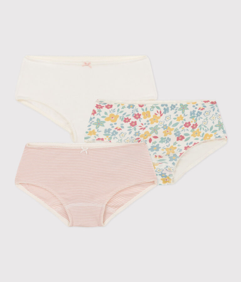 Juego de 3 culottes de algod&oacute;n con flores para ni&ntilde;a variante 1