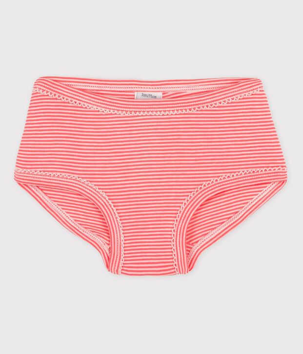 Braguita de algod&oacute;n de ni&ntilde;a naranja/blanco
