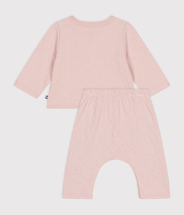 Conjunto de dos piezas para beb&eacute; de t&uacute;bico acolchado rosa