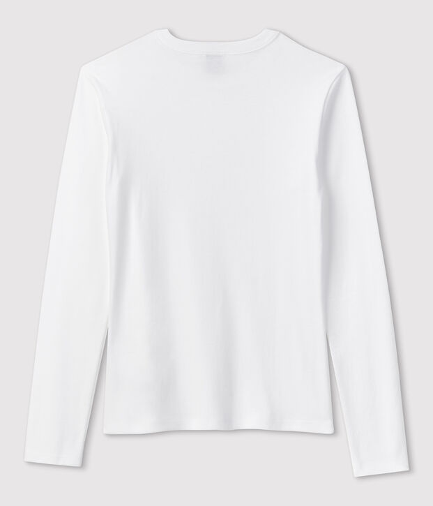 Camiseta L'ICONIQUE con cuello redondo de algod&oacute;n de mujer blanco