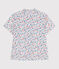 Blusa infantil de manga corta de algodón con flores blanco MARSHMALLOW/blanco MULTICO