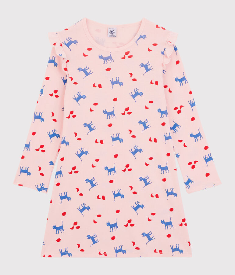 Camis&oacute;n de manga larga con gatos rosa/multicolor