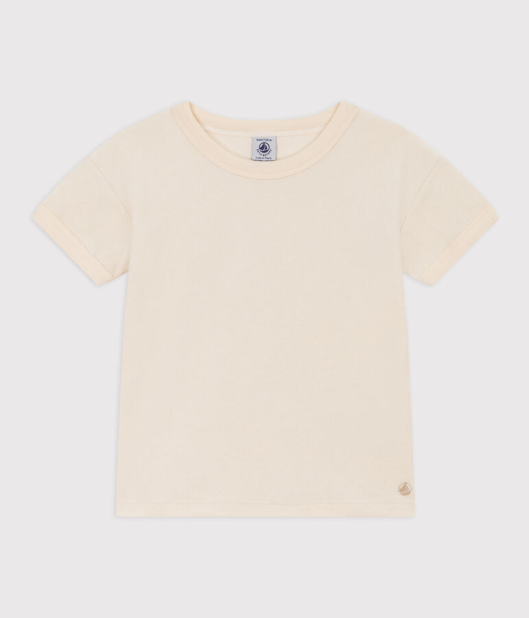 Camiseta de rizo para ni&ntilde;o/ni&ntilde;a crudo