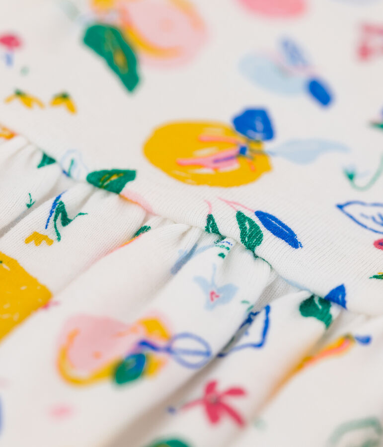 Vestido de algod&oacute;n de beb&eacute; blanco/multicolor