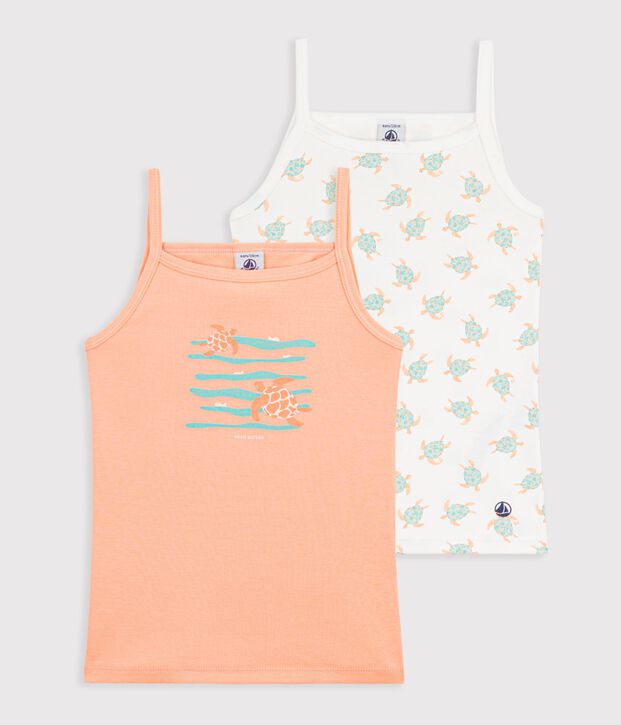 Lot de 2 chemises &agrave; bretelles en coton multicolor