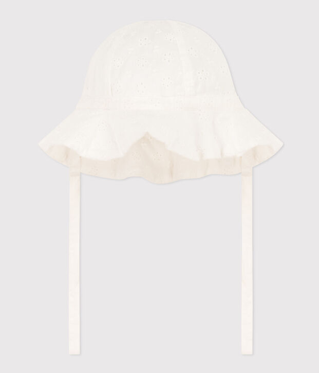 Capelina de bordado ingl&eacute;s para beb&eacute; blanco