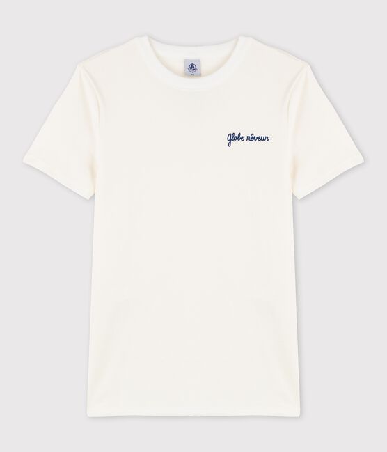 Camiseta para mujer de cuello redondo serigrafiada en algodón  blanco MARSHMALLOW