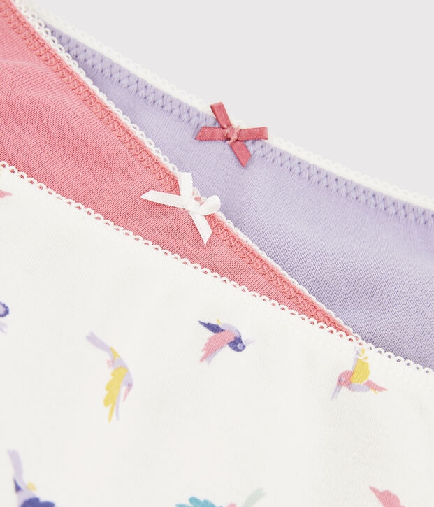 Juego de 3 culottes con estampado de p&aacute;jaro de ni&ntilde;a multicolor