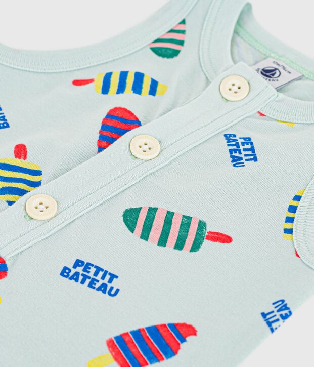Pelele corto de algod&oacute;n con estampado de helados para beb&eacute; azul/multicolor