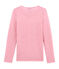 Camiseta de manga larga de algodón y lana para mujer rosa CHEEK/blanco MARSHMALLOW