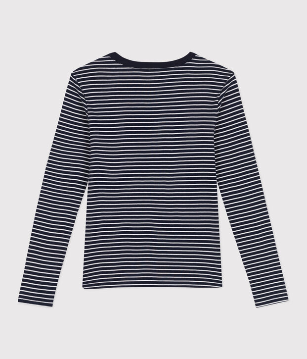 Camiseta Ic&oacute;nica de algod&oacute;n a rayas para mujer azul/blanco