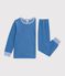 Pijama infantil liso de pana azul