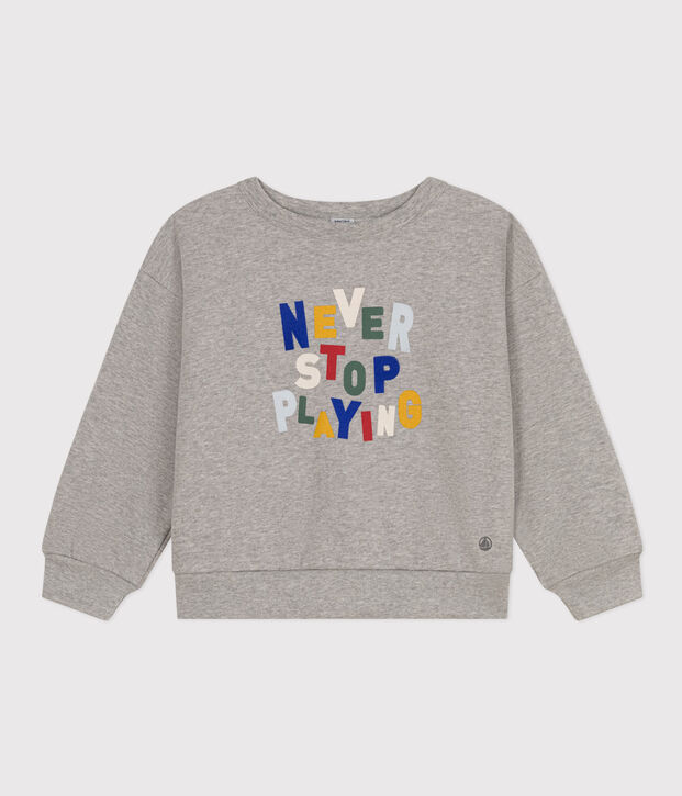 Sudadera de mulet&oacute;n para ni&ntilde;o gris