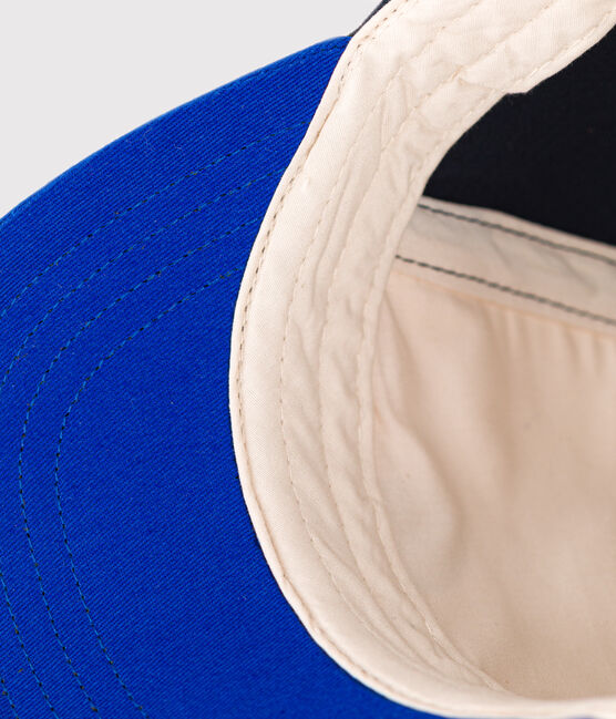 Gorra de algodón de bebé azul SMOKING/blanco MULTICO