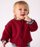 Chaqueta teddy lisa de algodón y borreguito para bebé AMARANTE