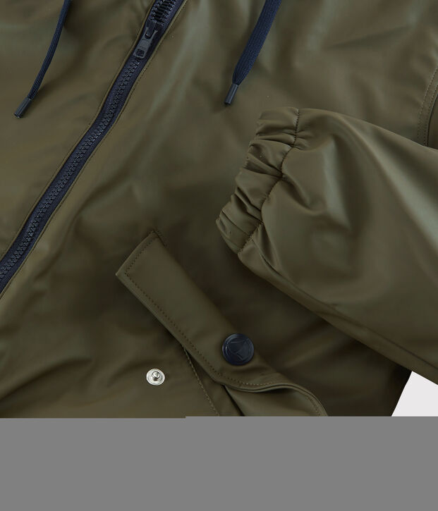 Impermeable acolchado reciclado unisex marron
