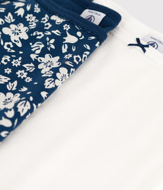 Juego de 2 camisetas de tirantes de algodón con flor para niña variante 1