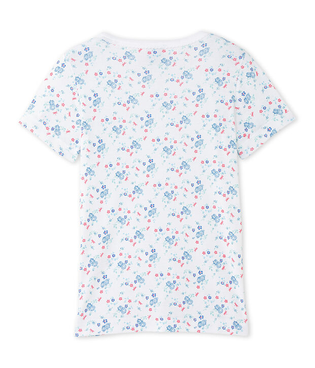 Camiseta estampada para ni&ntilde;a blanco/azul/multicolor