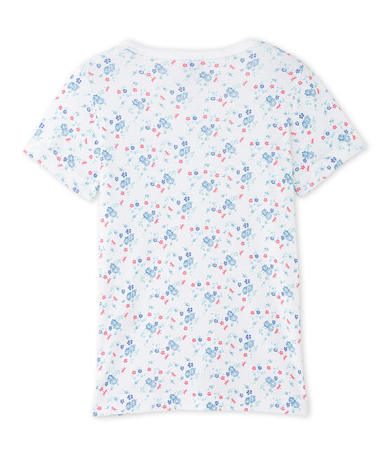 Camiseta estampada para niña blanco ECUME/azul BLEU/ MULTICO