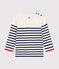 Jersey infantil de lana y algodón a rayas azul MARSHMALLOW/ SOIR