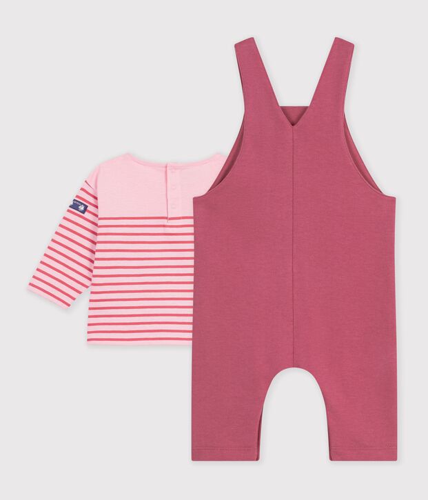 Conjunto de regalo de algod&oacute;n para beb&eacute;: camiseta y peto multicolor