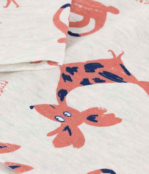 Sudadera con estampado de animales de mulet&oacute;n de beb&eacute; beige/multicolor