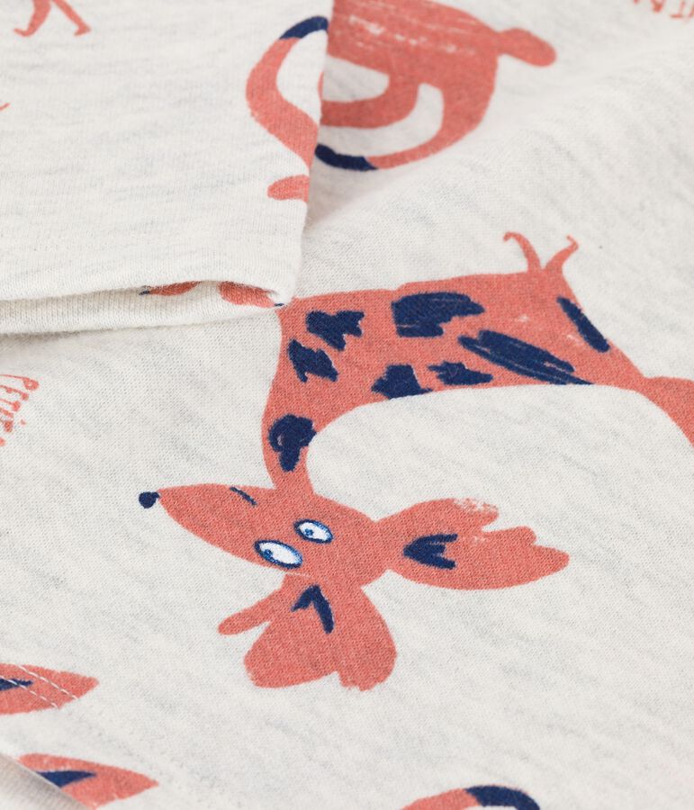 Sudadera con estampado de animales de mulet&oacute;n de beb&eacute; beige/multicolor