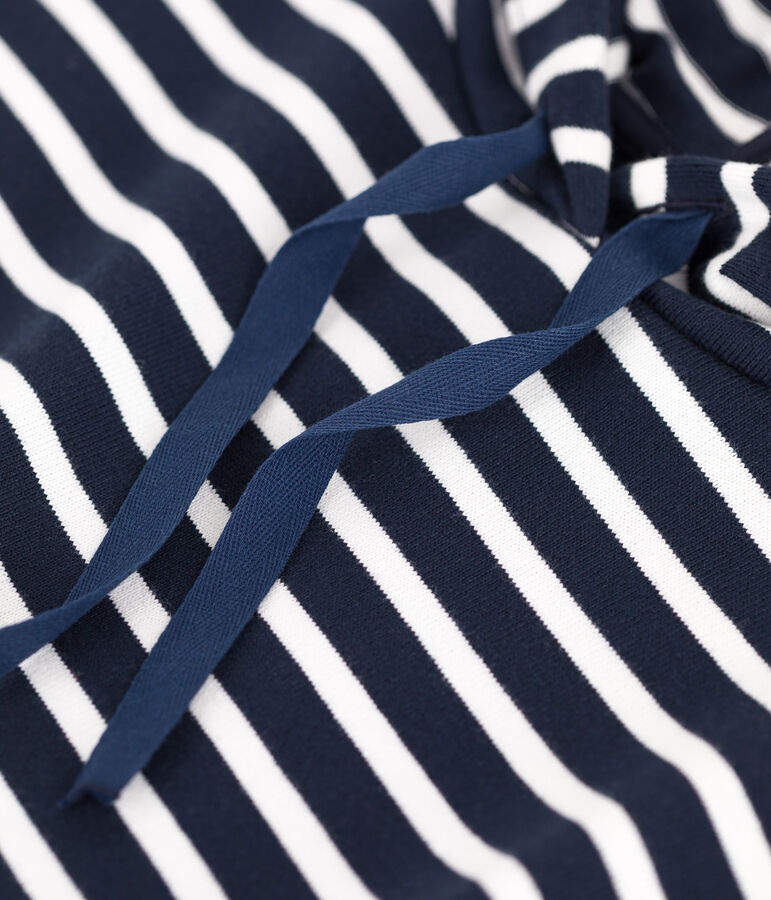 Sudadera de algod&oacute;n con capucha para mujer azul/blanco