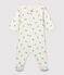 Bodyjama de algodón orgánico de bebé blanco MARSHMALLOW/ HERBIER