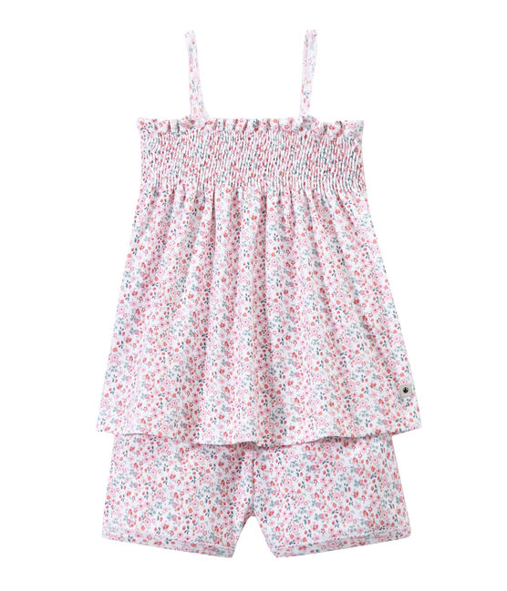 Pijama corto bordado estampado para niña blanco ECUME/blanco MULTICO